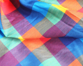 Little Johnny Rainbow Tartan Multicolored 100% Cotton 145cm Wide Digitally Printed Fabric for Crafting, Sewing, Patchwork, Dressmaking